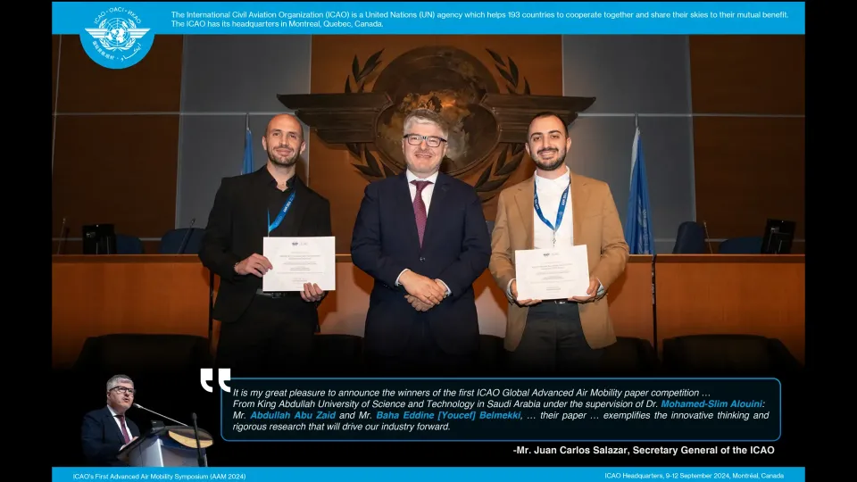 KAUST CTL researchers receive best paper award from ICAO